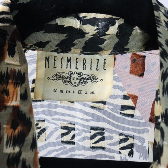 Vintage sheer Mesmerize button up animal print blouse size XL - Picture 6 of 7